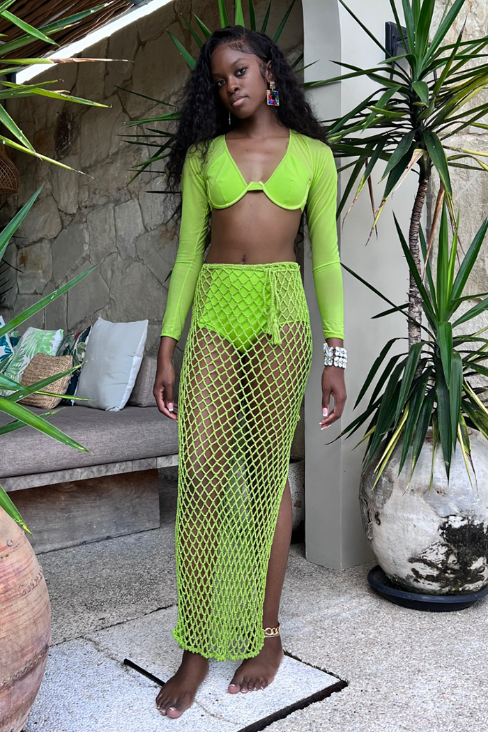 Fish net skirt- caterpillar – Flirtatious - Main Image