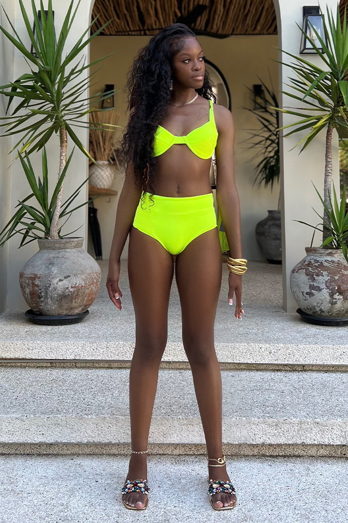 Neon yellow bikini set hotsell