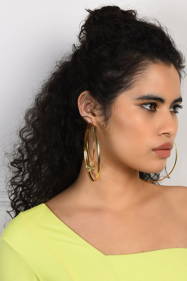 Do The Hula Hoop Earrings- Gold