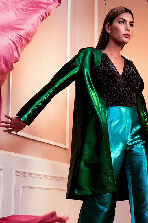Green satin duster outlet