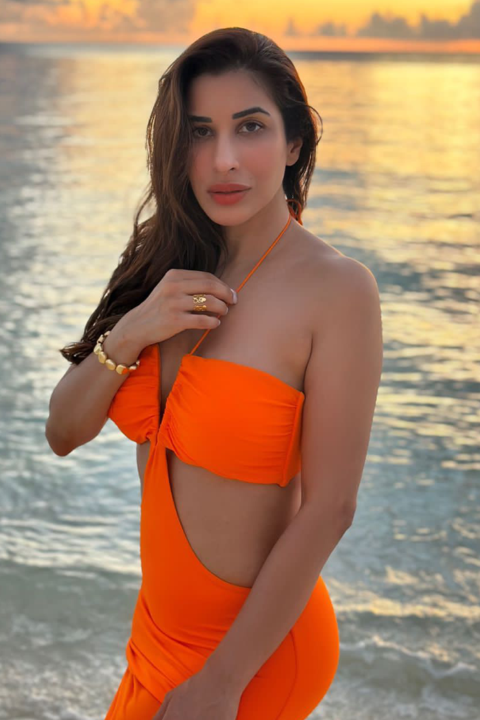 Sophie Choudry in our Amber Sunset Dress