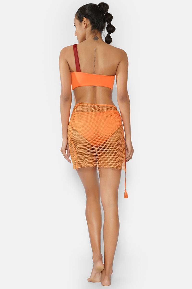 Bare minimum mesh skirt orange