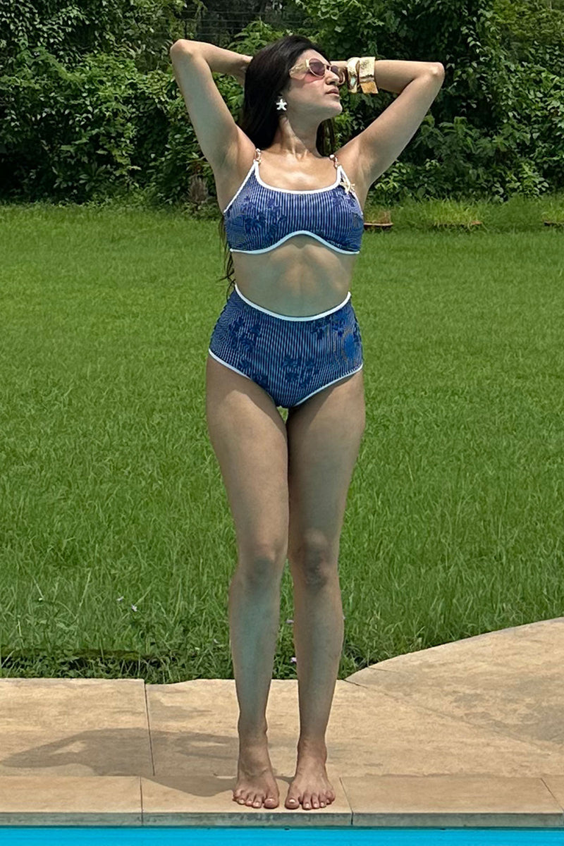 Vedika Mehta in Nautical stripe in bloom bikini