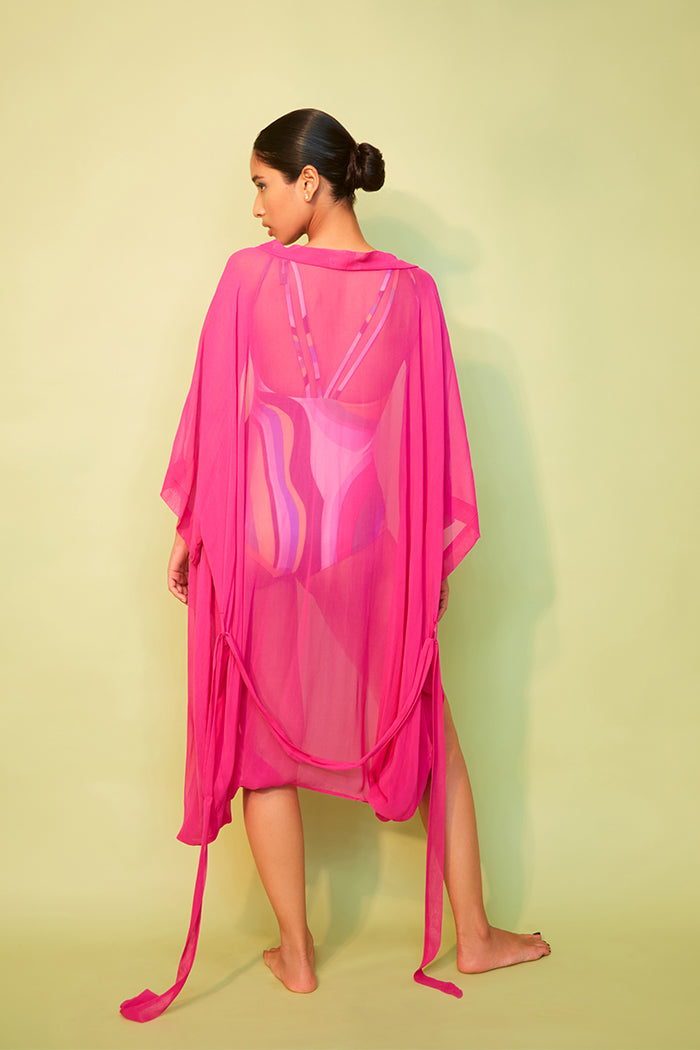 Pink flow cover up