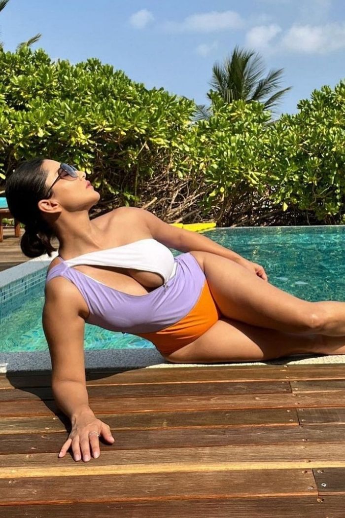 Sunny leone in our Under a lavender sky