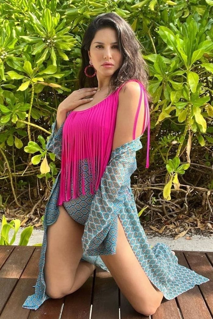 Sunny leone in our Swirl and Twirl - Fall at the Beach
