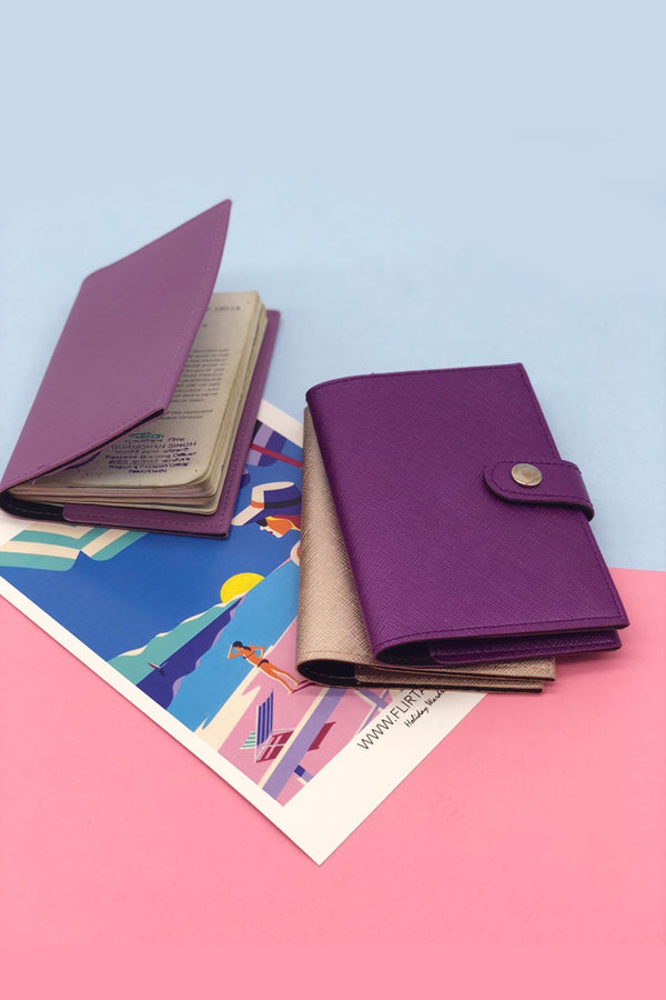 Here To There Passport Cover- Violet