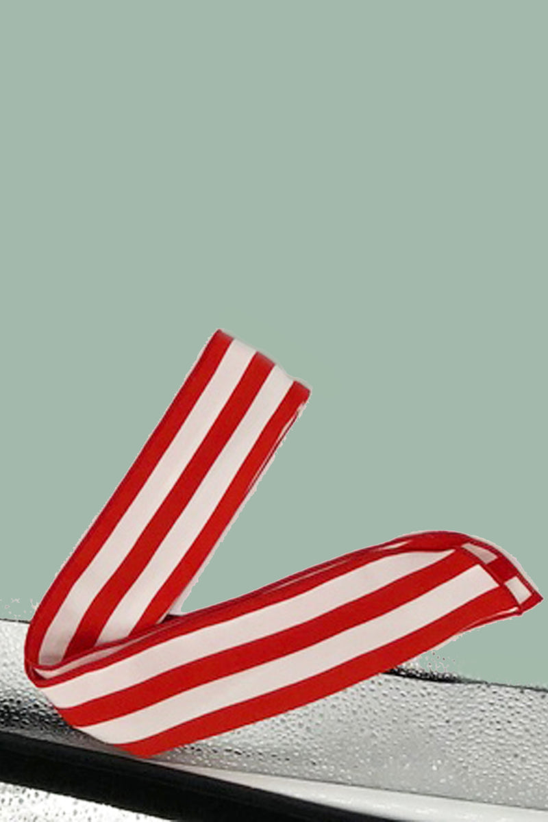 Striped Head Tie- Red And White